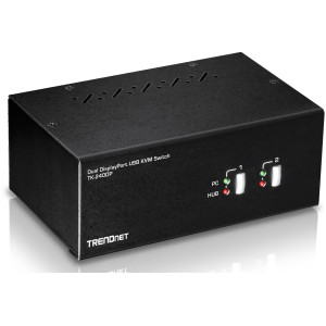 TRENDnet TK-240DP 2-Port Desktop KVM Switch, 2560 x 1440 @144Hz resolution, 2 USB 2.0